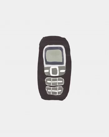 グレーの背景に描かれたNokiaの携帯電話のイラスト