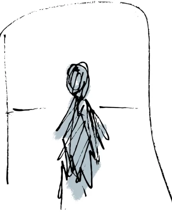 ダハシュールの砂漠を描いたスケッチ。