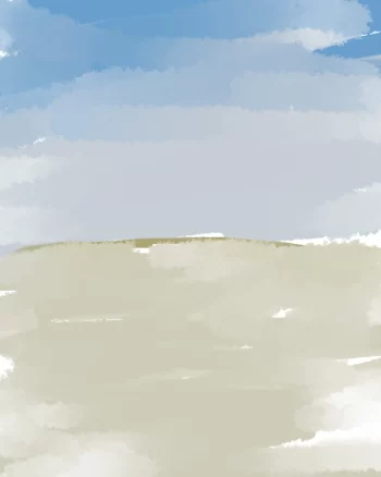 ダハシュールの砂漠を描いたスケッチ。