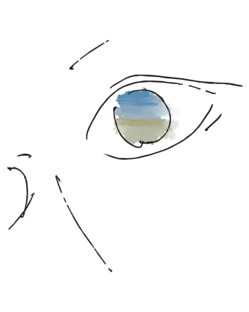 ダハシュールの砂漠を描いたスケッチ。