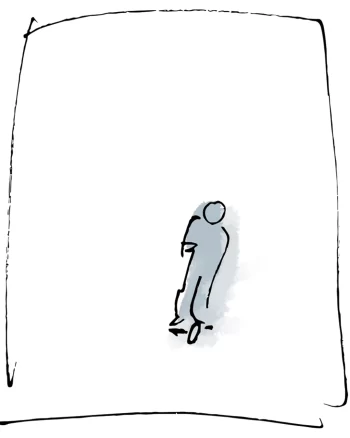 ダハシュールの砂漠を描いたスケッチ。